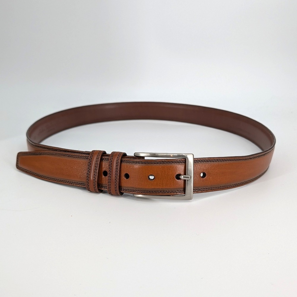 Torino Leather Co Kipskin Leather Belt Walnut Made in USA Size 40
